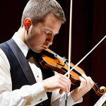 **

A musician intensely focused on playing their instrument, demonstrating proper technique, posture, and clean sound production. The scene should emphasize technical proficiency and rhythmic accuracy. The background could subtly hint at a concert hall or examination setting.

**